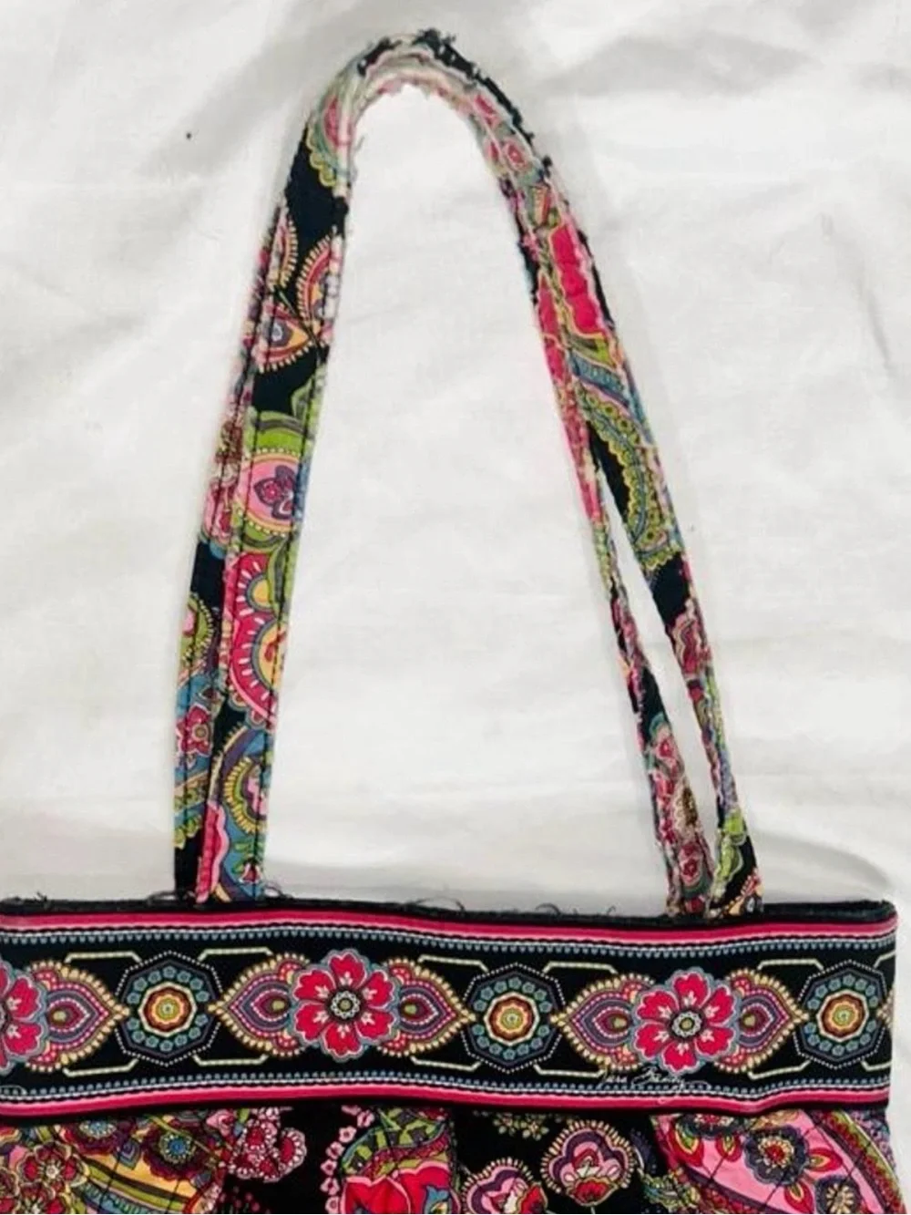 Vera Bradley Black Multi Paisley Quilted Tote